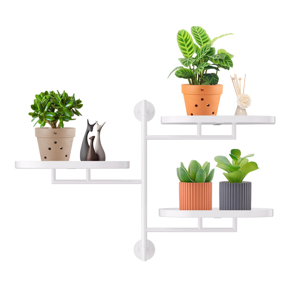 YFFSRJDJ front view of three-tier window plant shelf showing neat vertical display and saved space