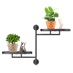 YFFSRJDJ front view of two-tier window shelf shows tidy plant display and sunlight access
