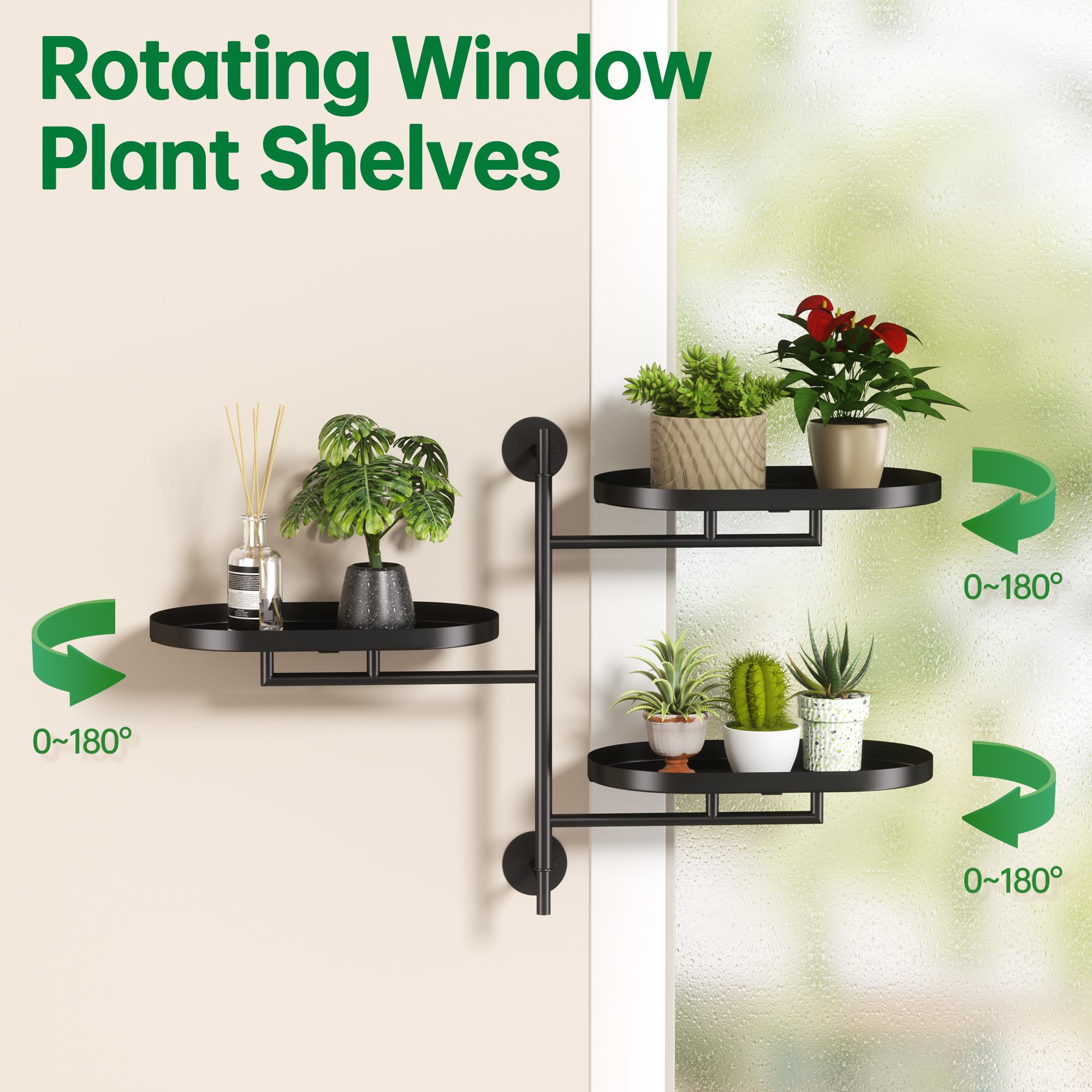 YFFSRJDJ rotating shelf turned in a sunny window to boost even plant exposure