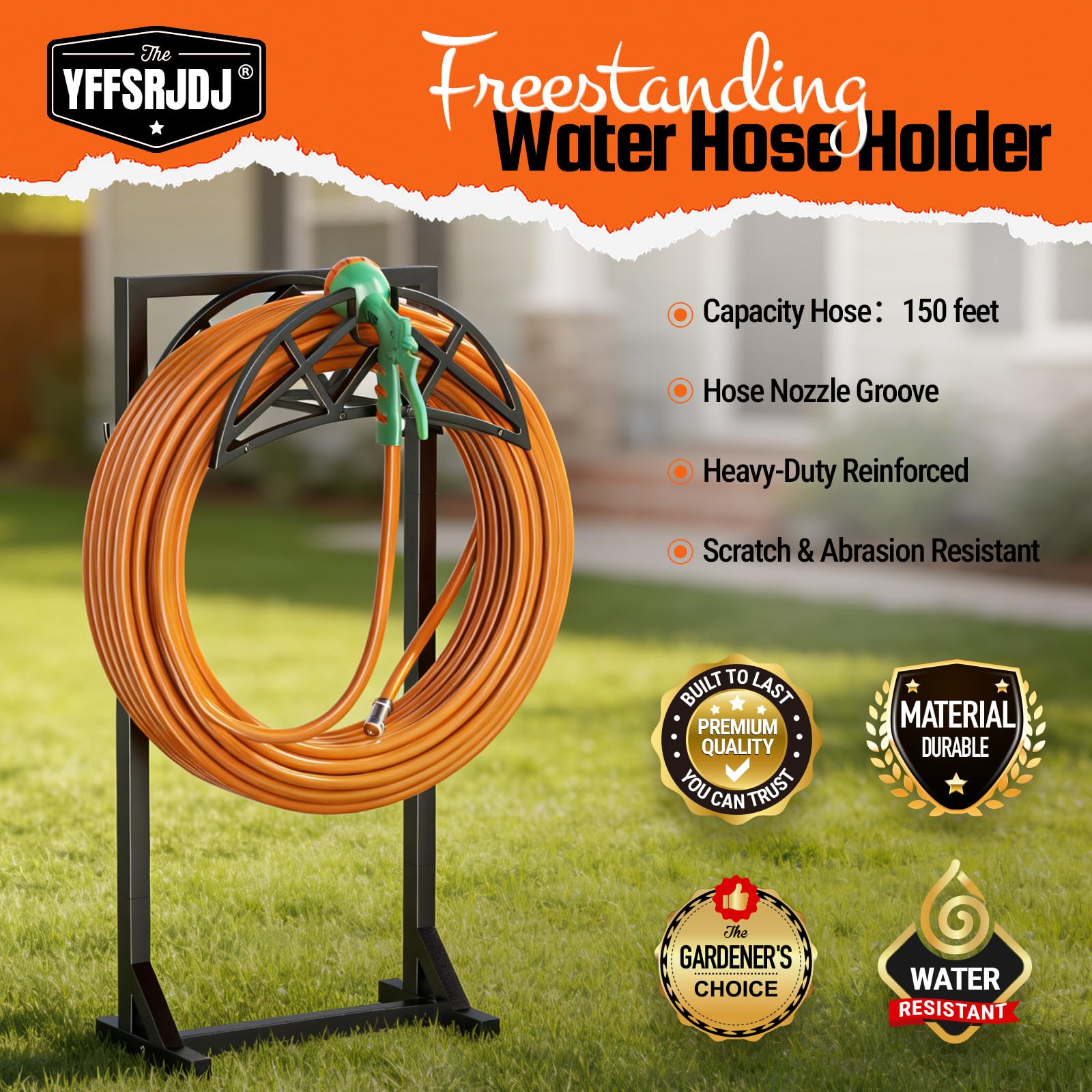 YFFSRJDJ standing next to a 150ft hose showing scale and large capacity