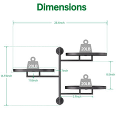 YFFSRJDJ tiered stand next to ruler showing scale and space-saving vertical height