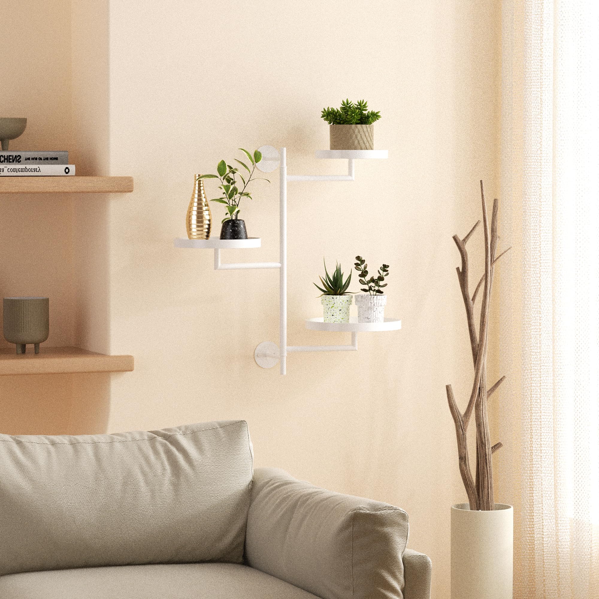 YFFSRJDJ top tray holding a 4-inch succulent illustrating secure pot fit benefit
