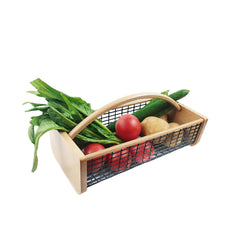 YHAOZE front view of harvest basket showing sturdy frame and mesh for easy carrying