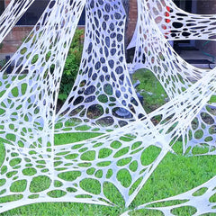 YHFUISK front view of giant spider web packaging showing scale and coverage