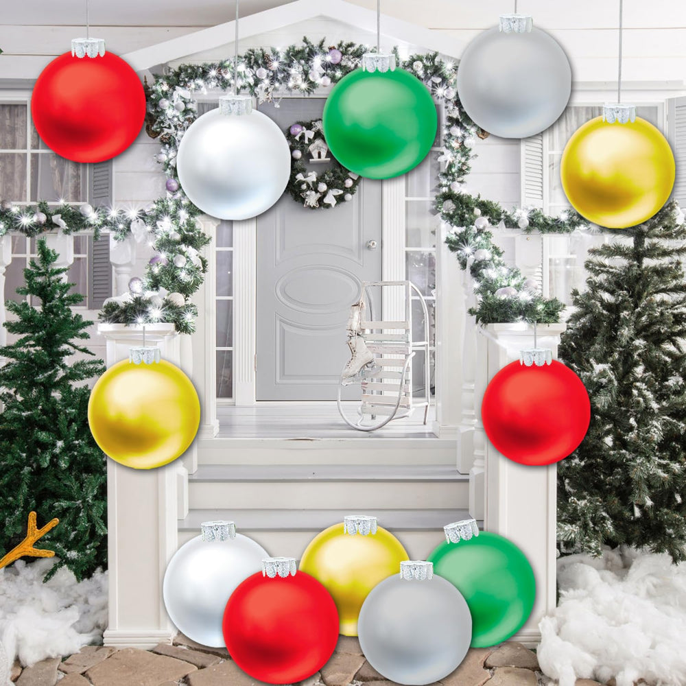 YHFUISK ornaments lit at night adding festive glow and visibility outdoors
