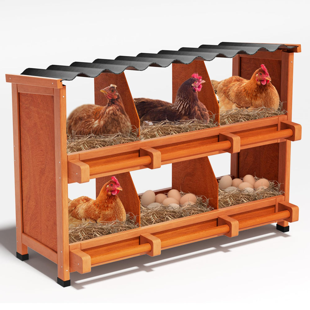 Yhhdjc front view of pine nesting box showing roomy compartments and durable finish