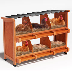 Yhhdjc front view of pine nesting box showing roomy compartments and durable finish