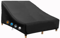 YHINGG front view of double-wide cover protecting a two-seat chaise