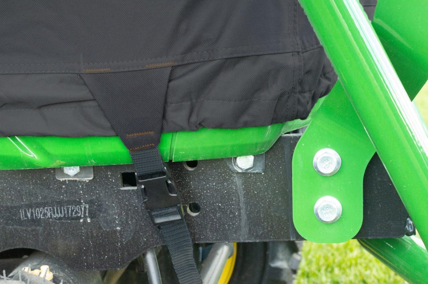 YHINGG in yard storage scene protecting tractor from rain and sun exposure