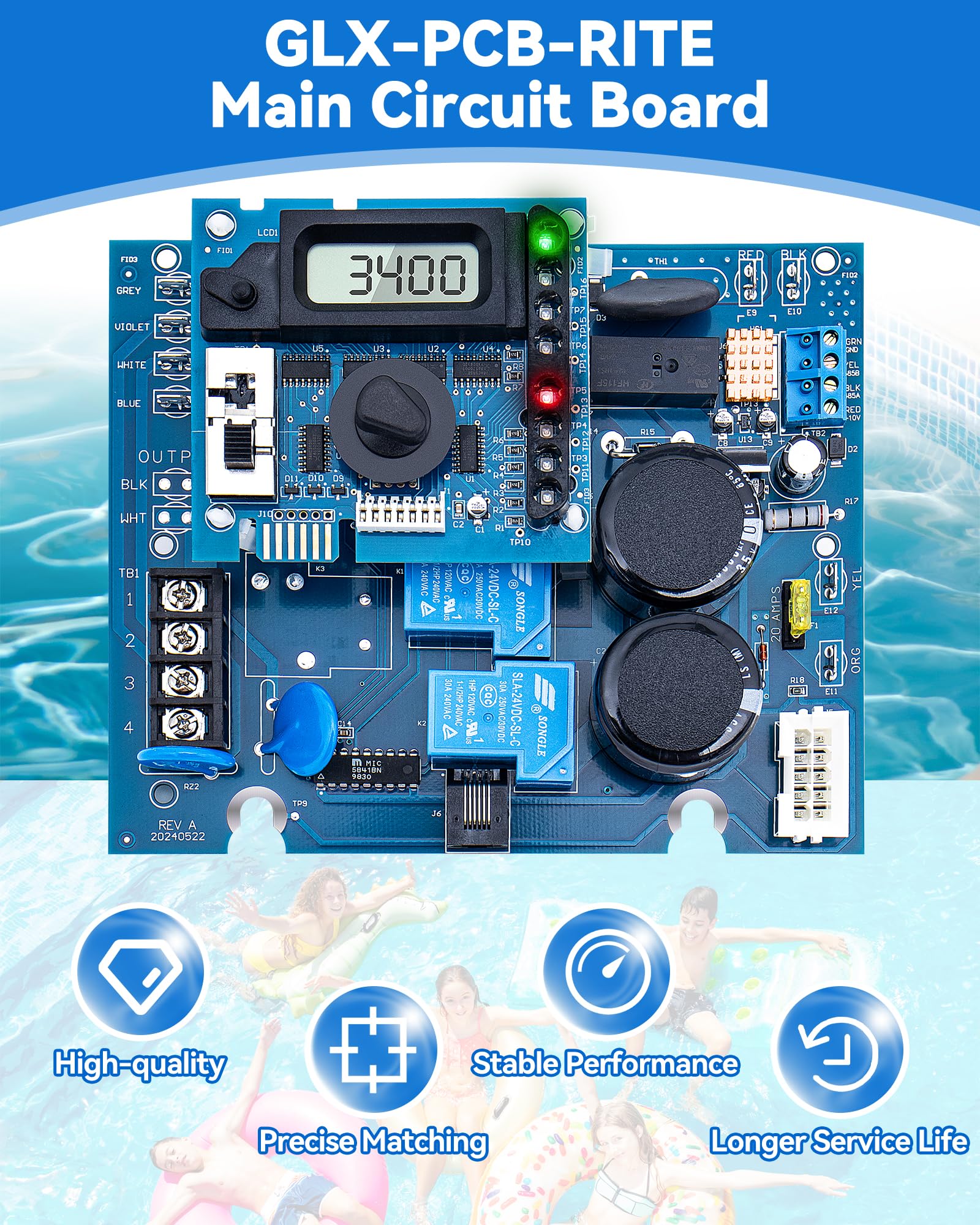YHTIMIOX GLX-PCB-RITE close-up of electronic components highlighting improved durability