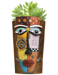 Yhupl front view of abstract face pot showing sculptural decor and modern flair