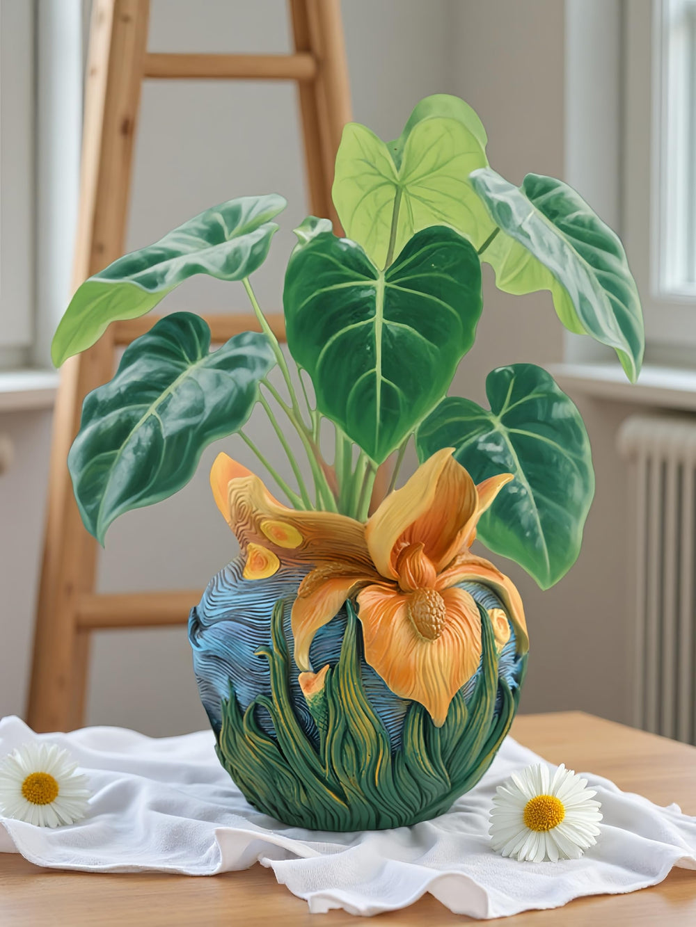 Yhupl filled with dried flowers demonstrating long-lasting decorative use