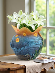 Yhupl planter staged with fresh flowers adding instant artistic centerpiece appeal