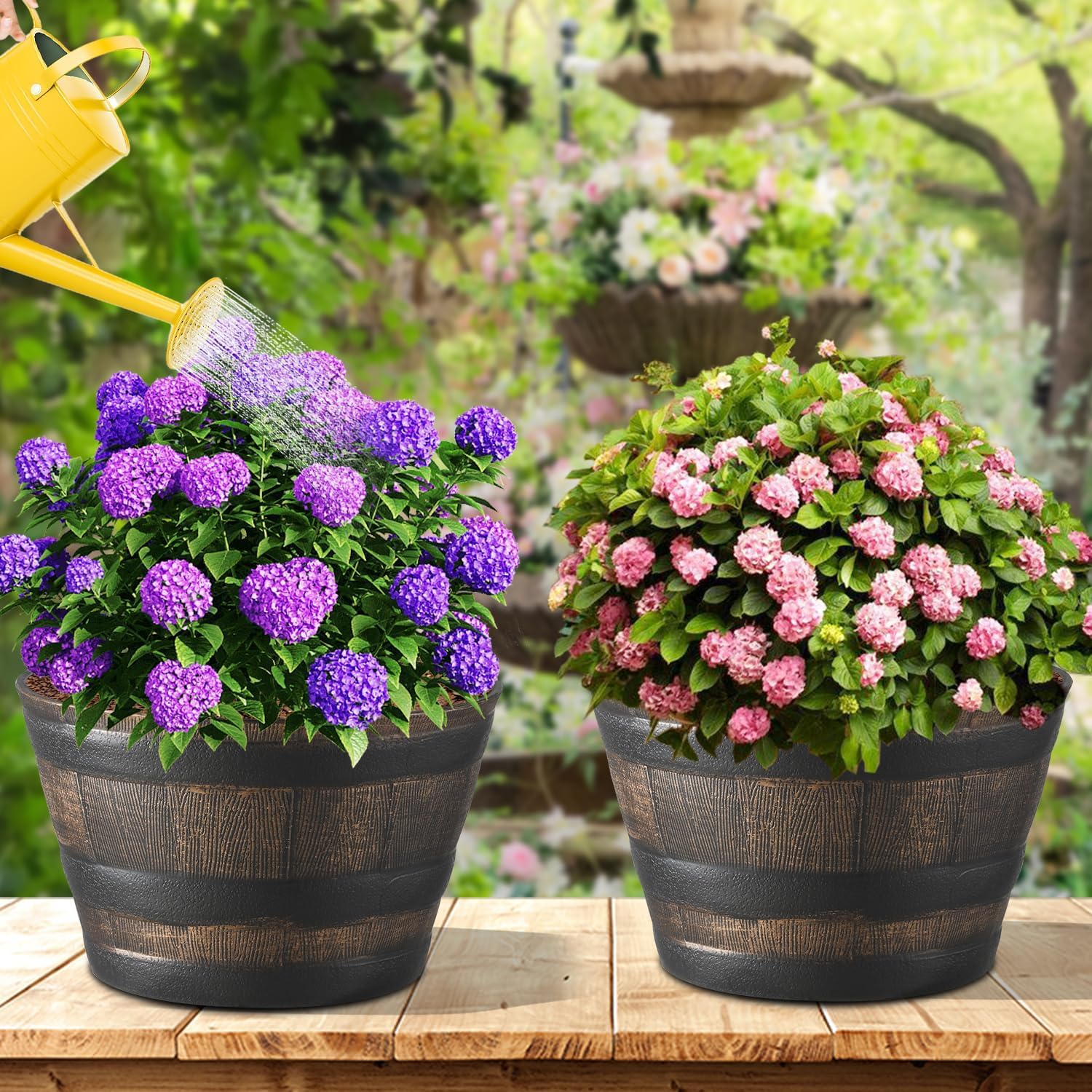 YI planter beside ruler for scale showing compact 13-inch sizing benefits
