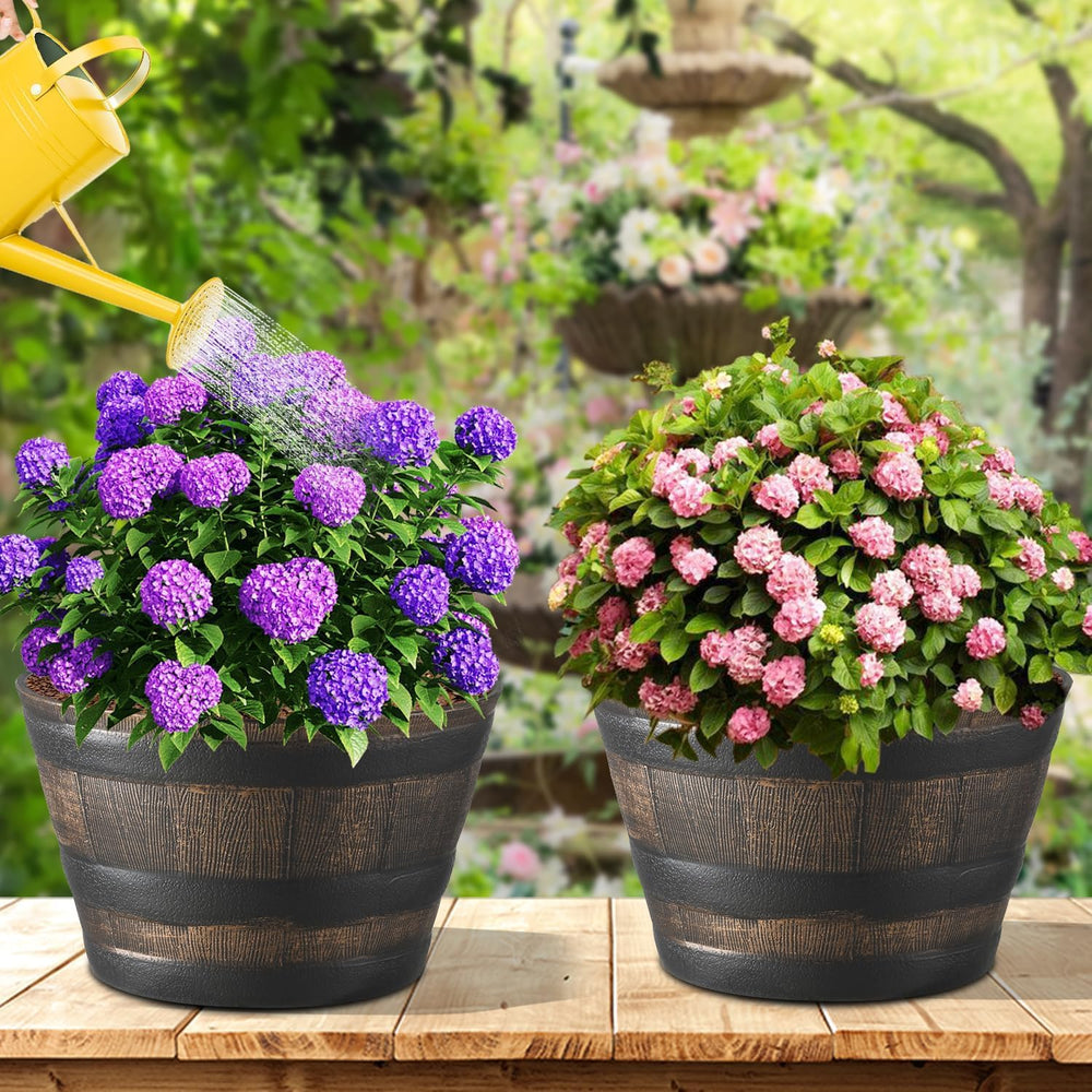YI planter beside ruler for scale showing compact 13-inch sizing benefits