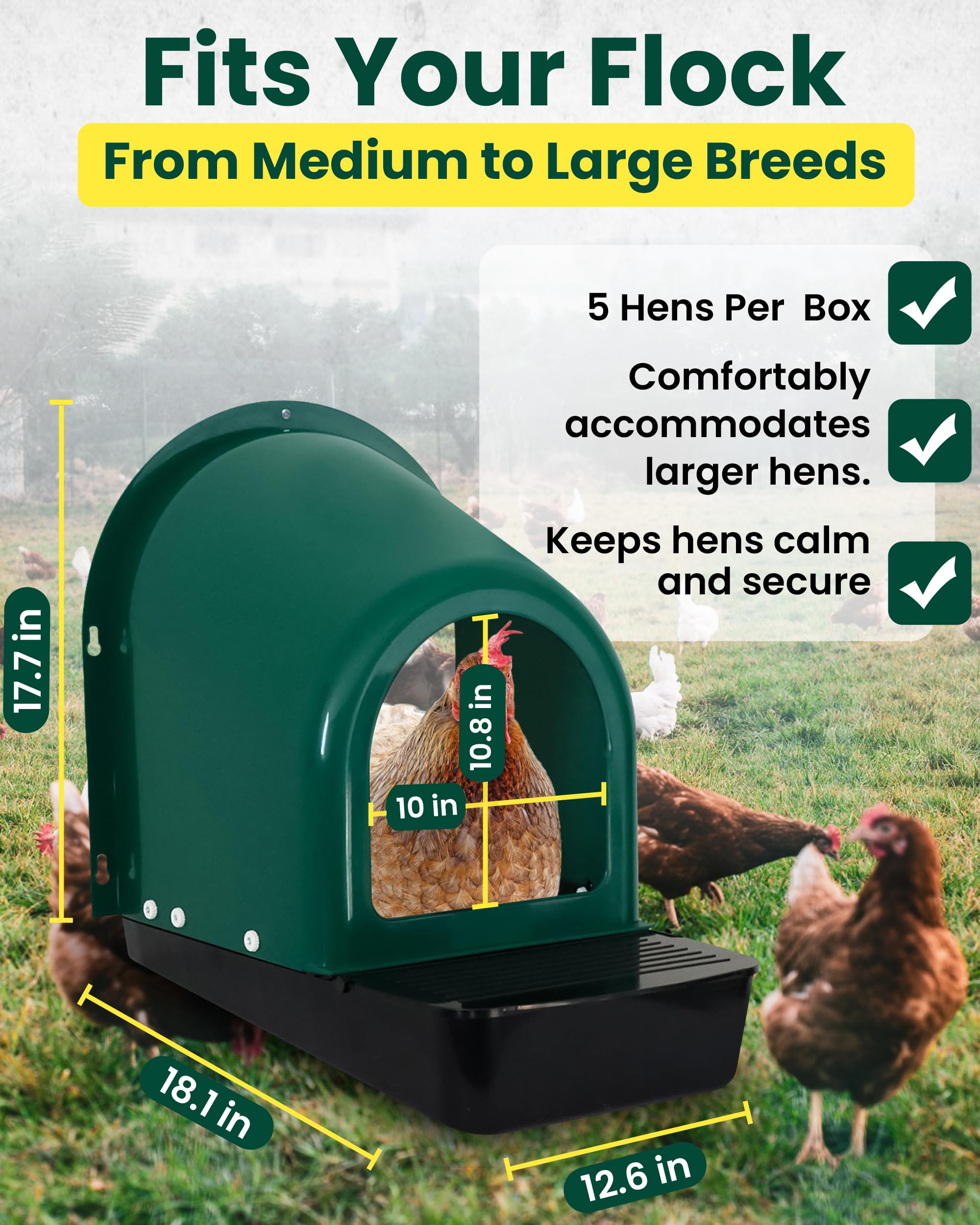Yibesi nest boxes installed in a coop demonstrating modular placement and space efficiency