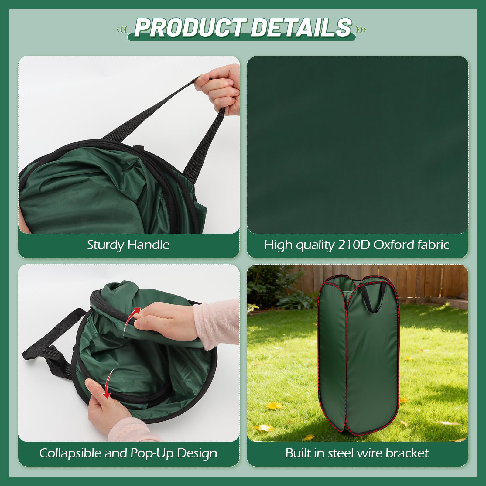 YIBOBO funnel in use guiding leaves into a 30-gallon paper bag for cleaner, tear-free filling