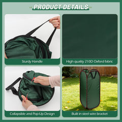 YIBOBO funnel in use guiding leaves into a 30-gallon paper bag for cleaner, tear-free filling