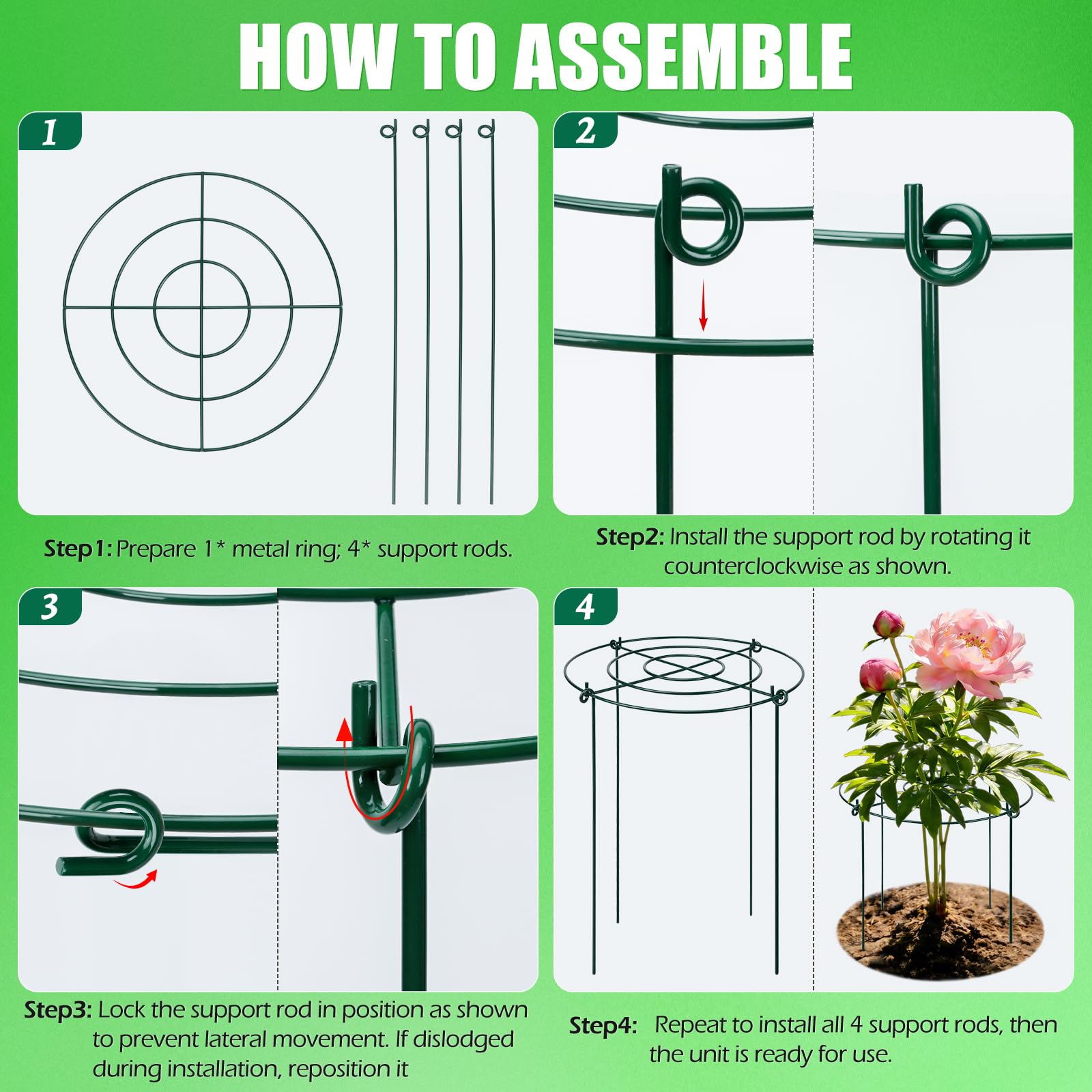 YIBO cage supporting a tomato plant to prevent sprawling and improve harvest access