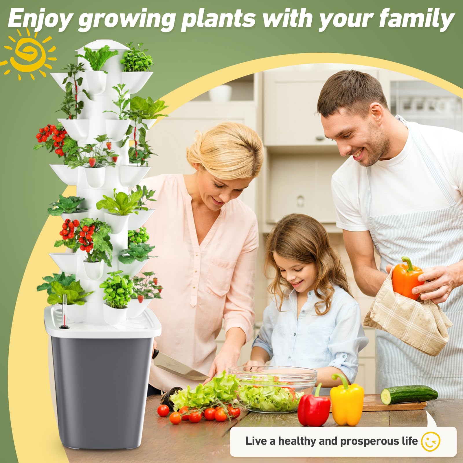 YIFOR in kitchen lifestyle setting providing fresh herbs year-round benefit