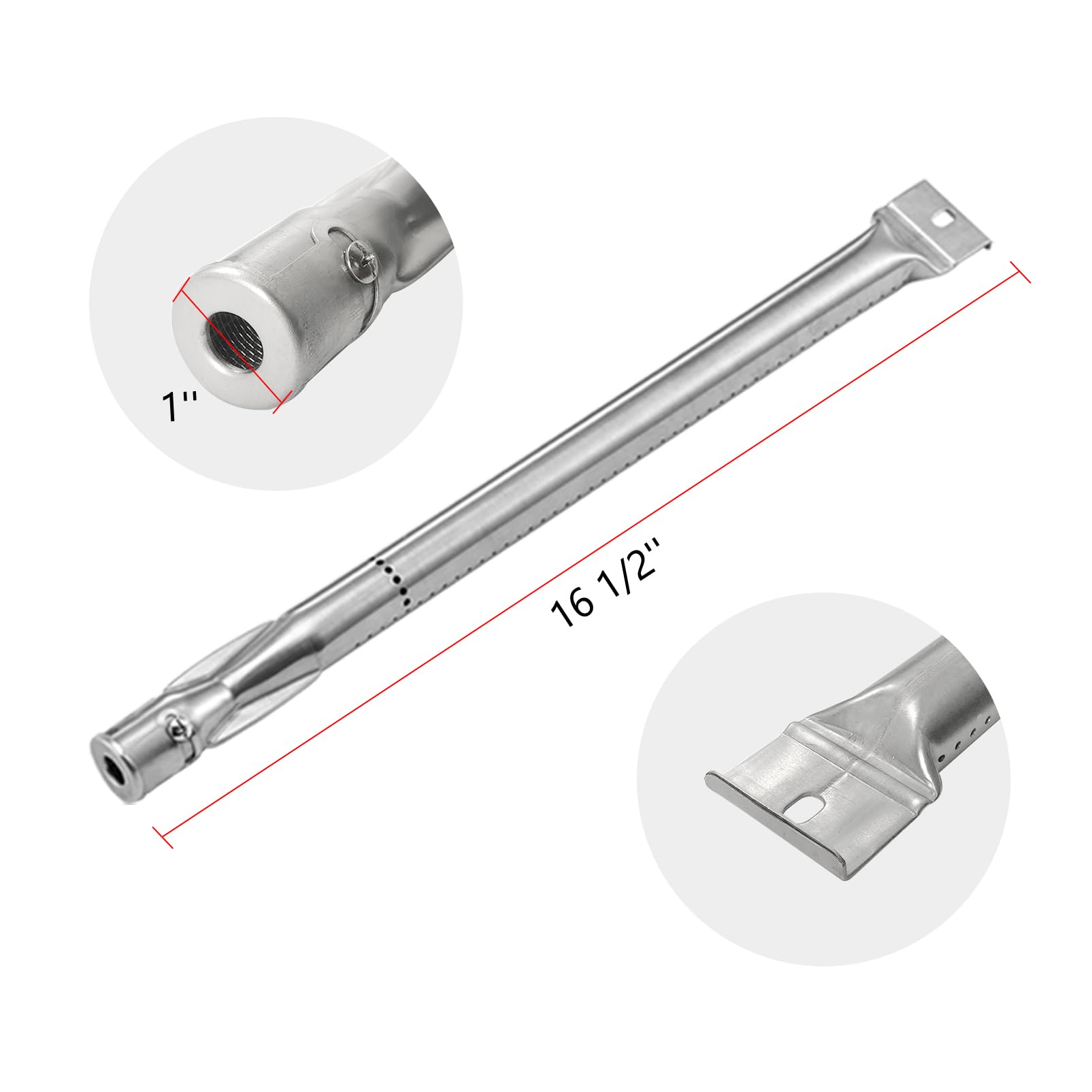 YIHAM burner tube end detail showing flame ports for consistent heat distribution