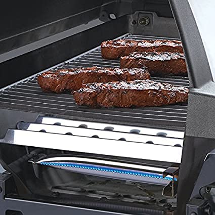YIHAM Flav-R-Wave in backyard grill illustrating reduced flare-ups and cleaner cooking