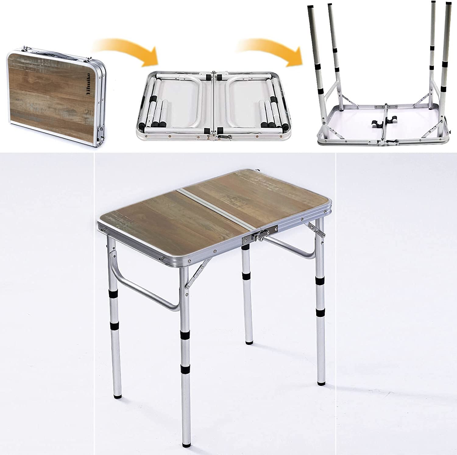 YihuiKo adjustable leg mechanism close-up showing secure height locks