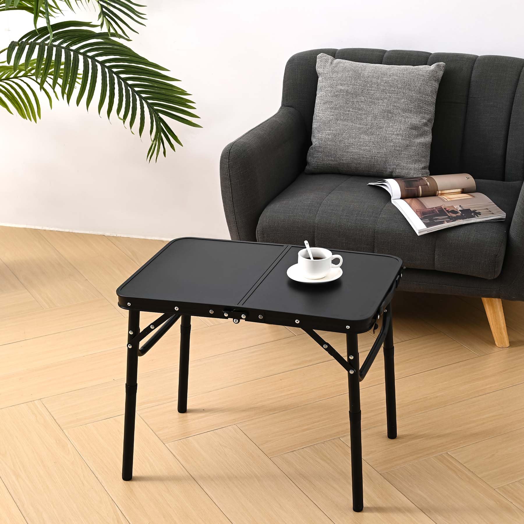 YihuiKo folded briefcase-size table illustrating compact car storage benefit