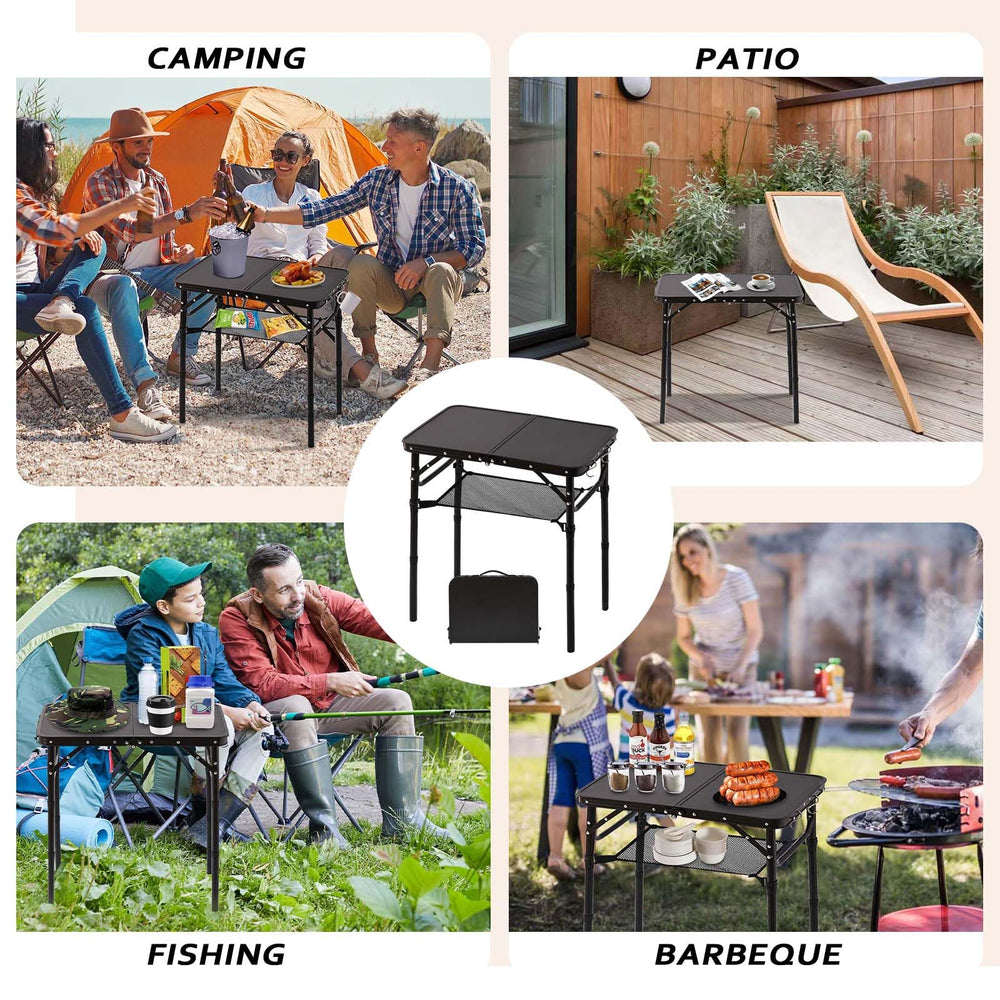 YihuiKo table in camping picnic setup offering portable dining solution