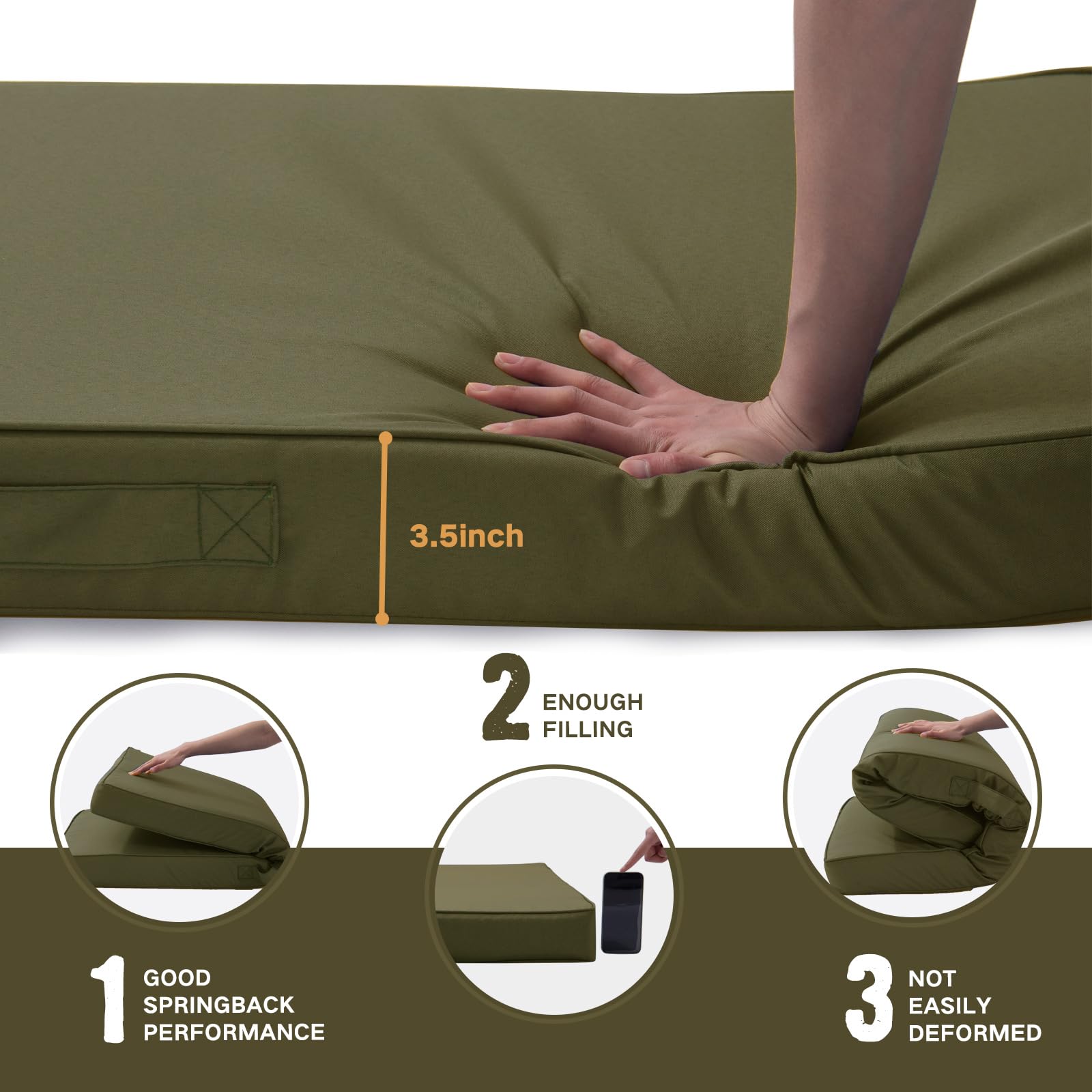 YIJIAN HOME cushion on porch swing demonstrating outdoor comfort