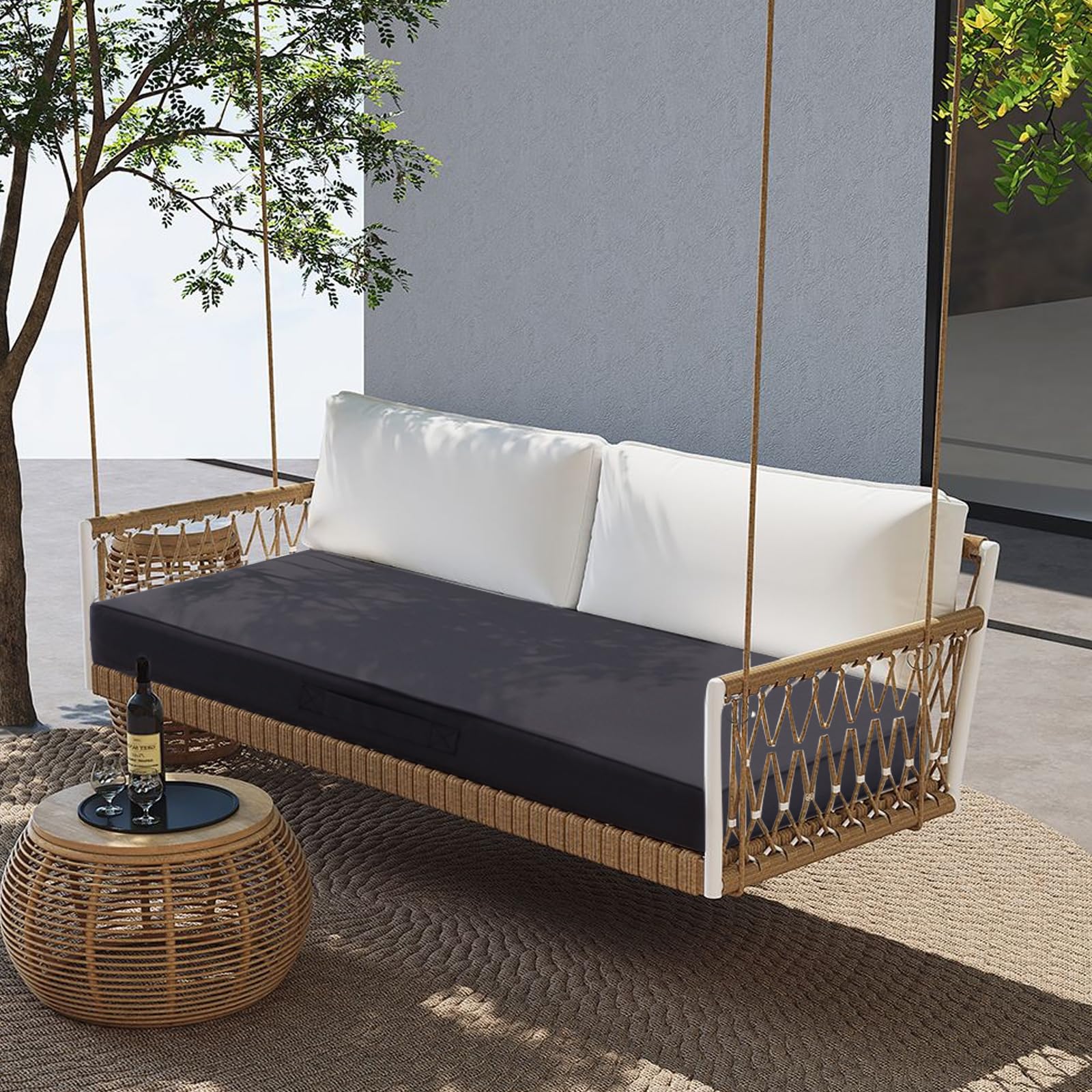 YIJIAN HOME cushion next to a ruler showing 36x18-inch scale for sizing clarity