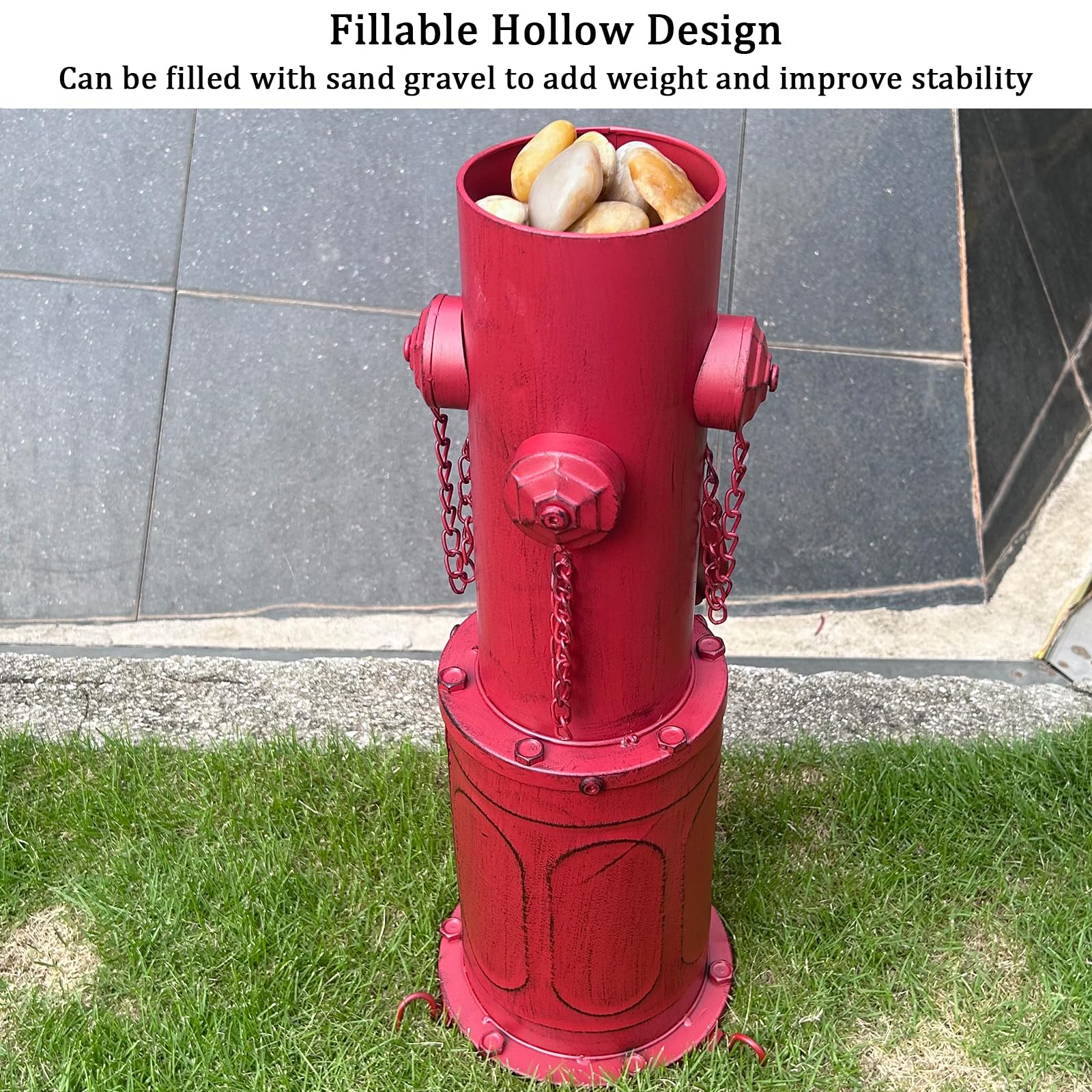 YiLifebes hollow base filled with gravel to demonstrate added ballast