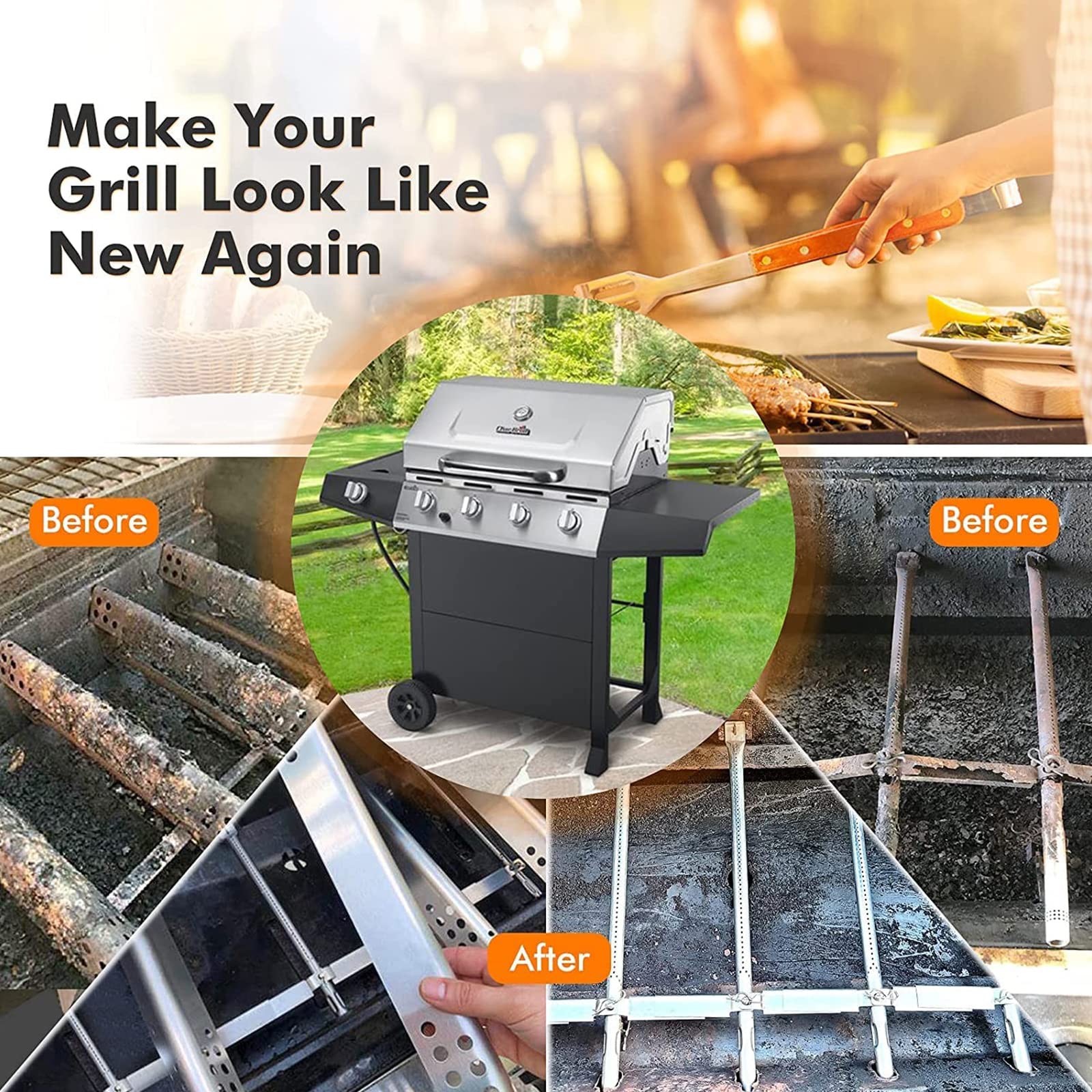 Yiming installed grill in backyard scene highlighting improved cooking reliability