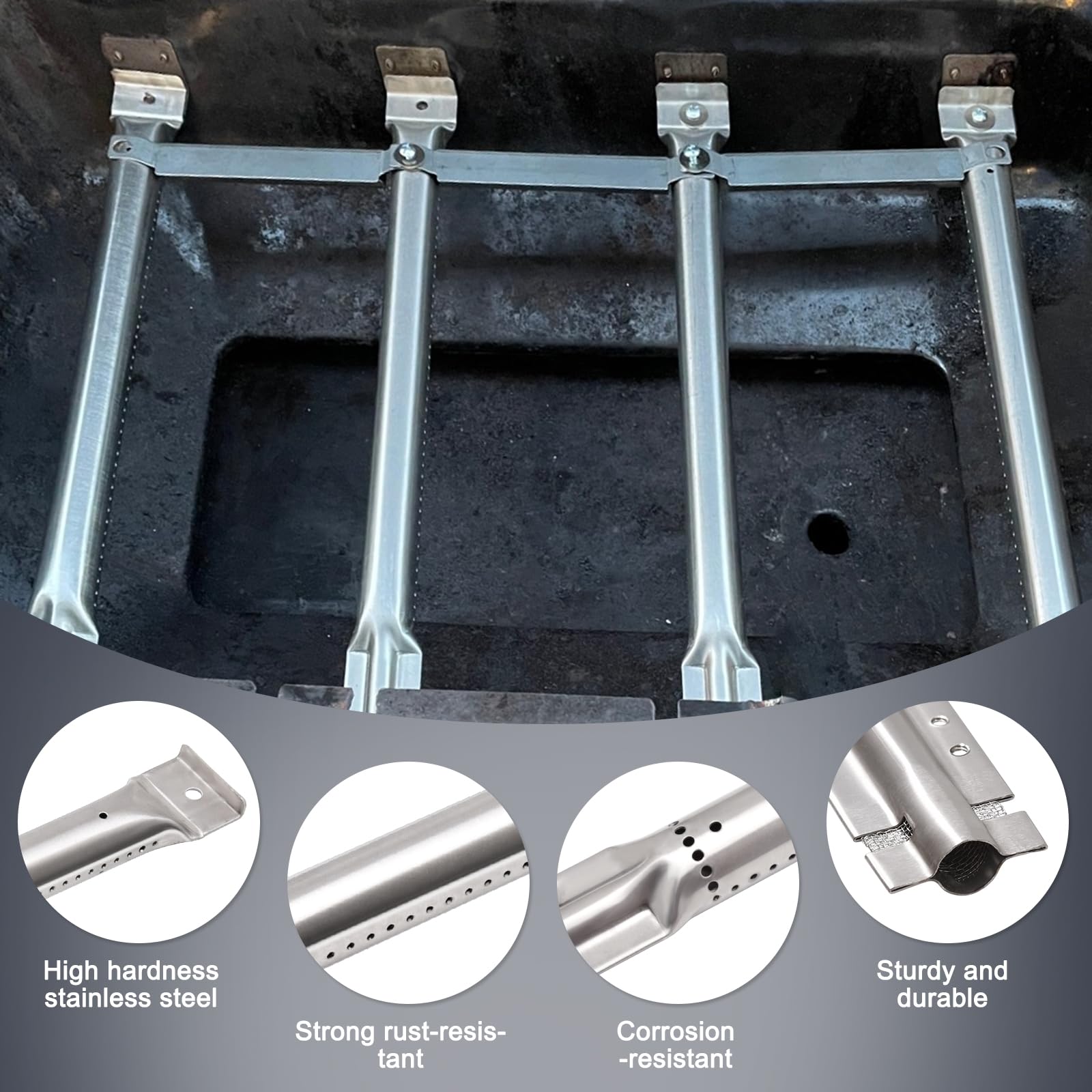 Yiming installed parts inside Charbroil grill restoring even heat