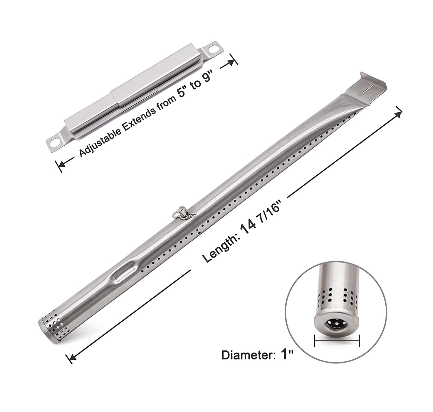 Yiming stainless burner tube detail demonstrating corrosion resistance for steady flames