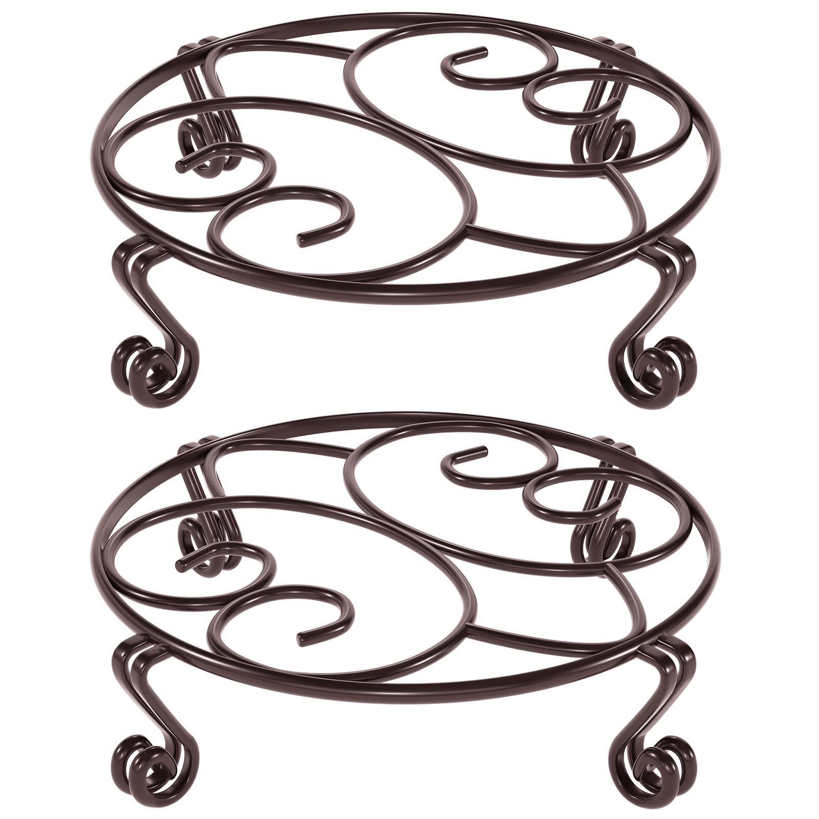 yimobra front view of two bronze plant stands showing sturdy design and display benefit