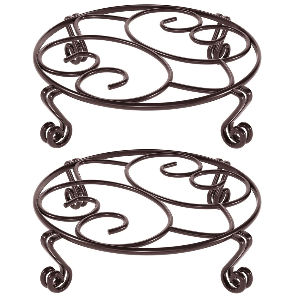 yimobra front view of two bronze plant stands showing sturdy design and display benefit