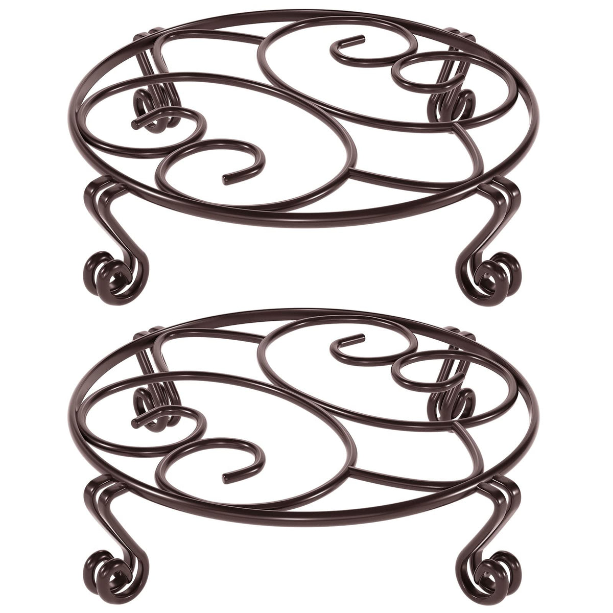 yimobra front view of two bronze plant stands showing sturdy design and display benefit