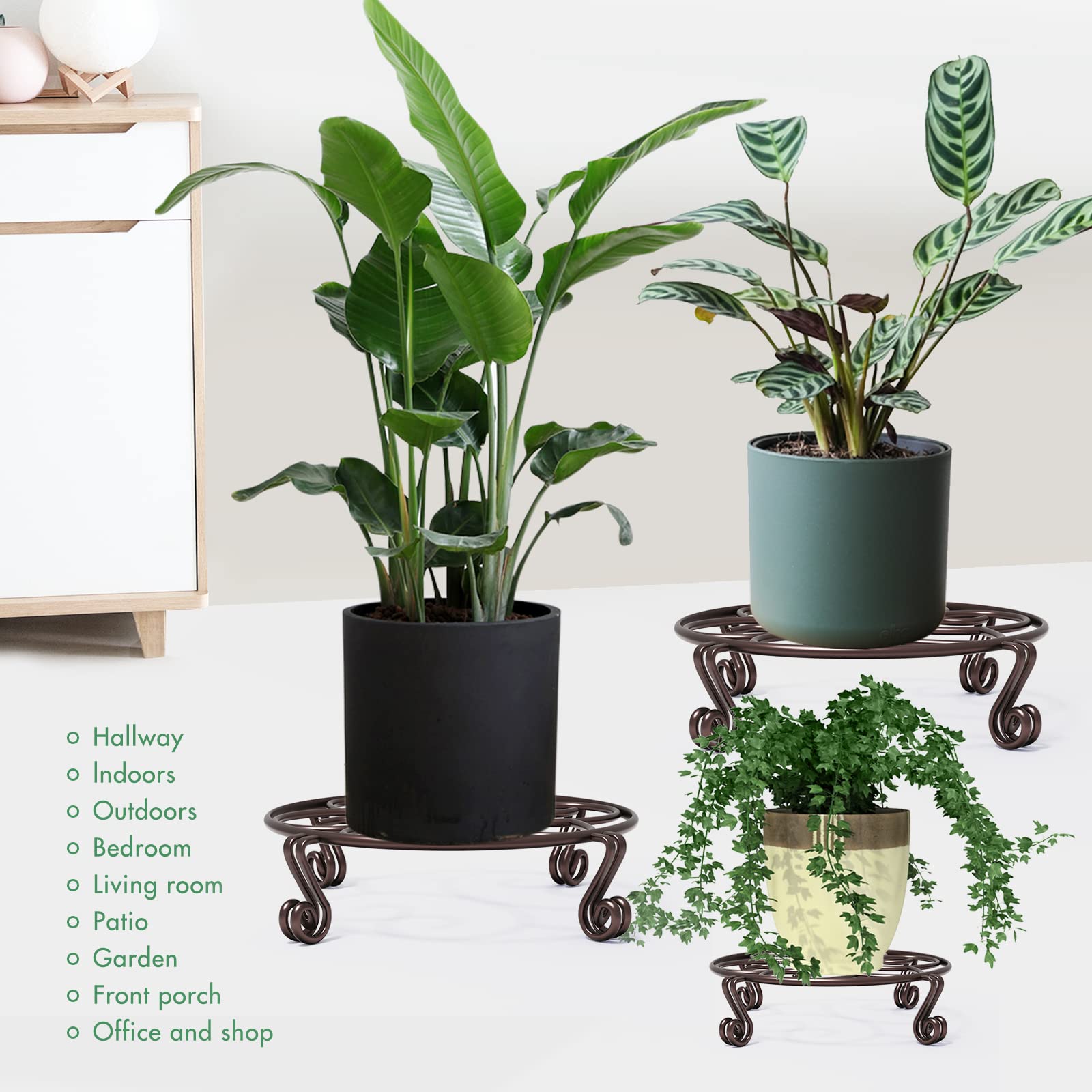 yimobra plant stand in living room elevating pot and improving airflow under planter