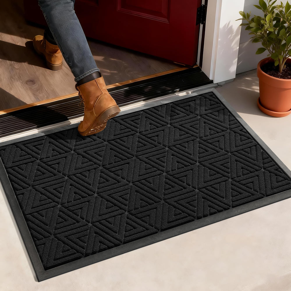 Yimobra large door mat front view showing welcome surface and durability