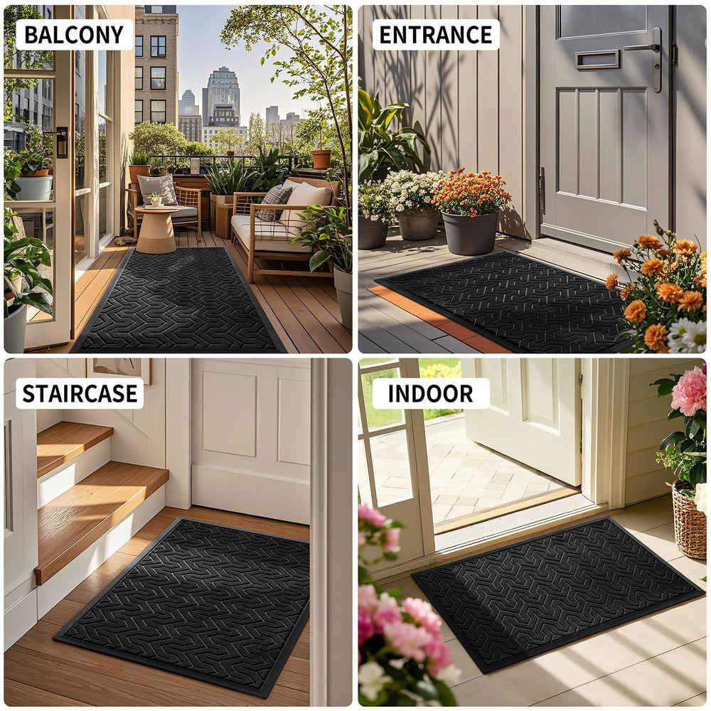 Yimobra outdoor mat on patio setting demonstrating weather resistance and style