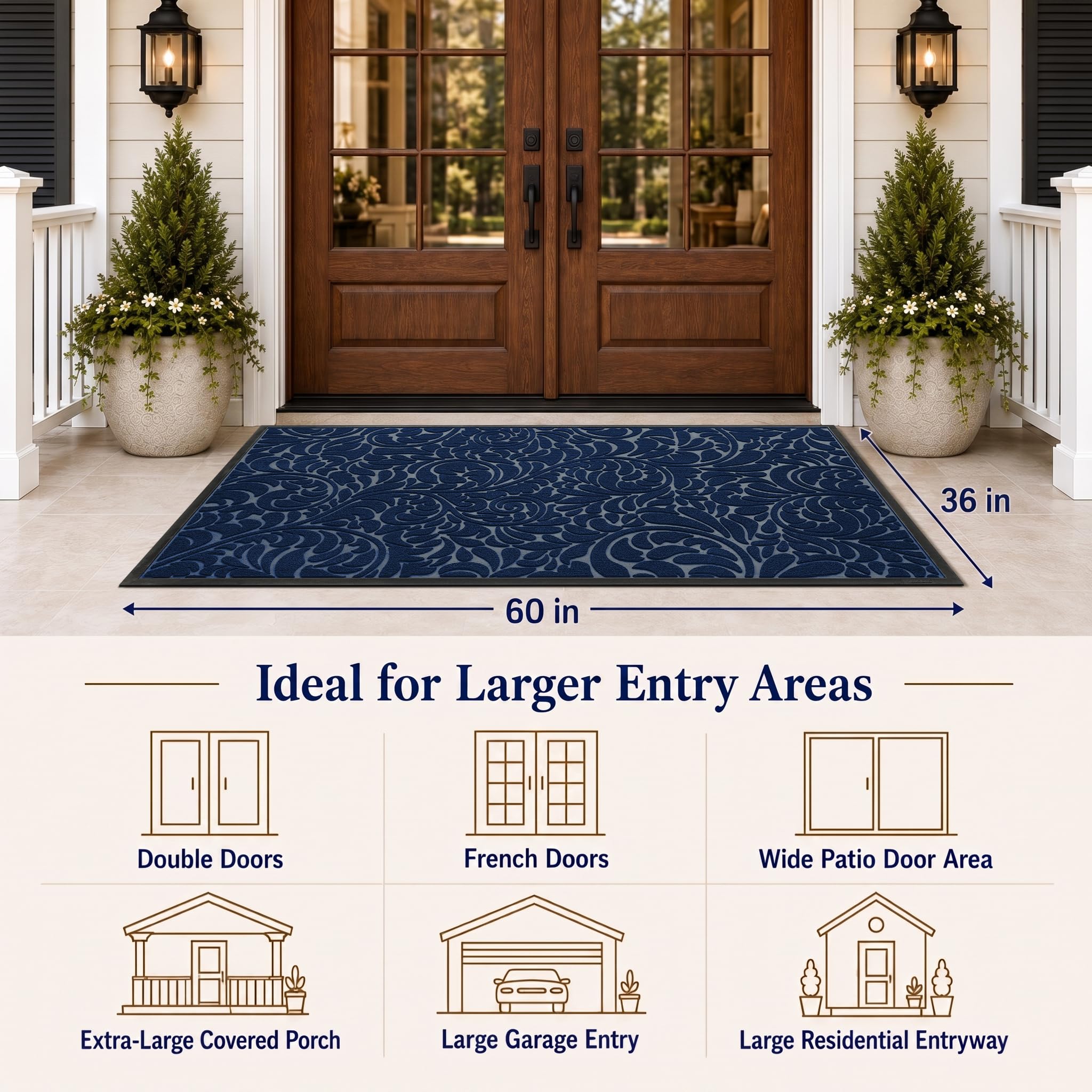 Yimobra non-slip rubber backing keeps mat stable and safe