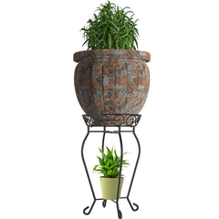 Yimobra front view of metal plant stand showing sturdy silhouette and display benefit