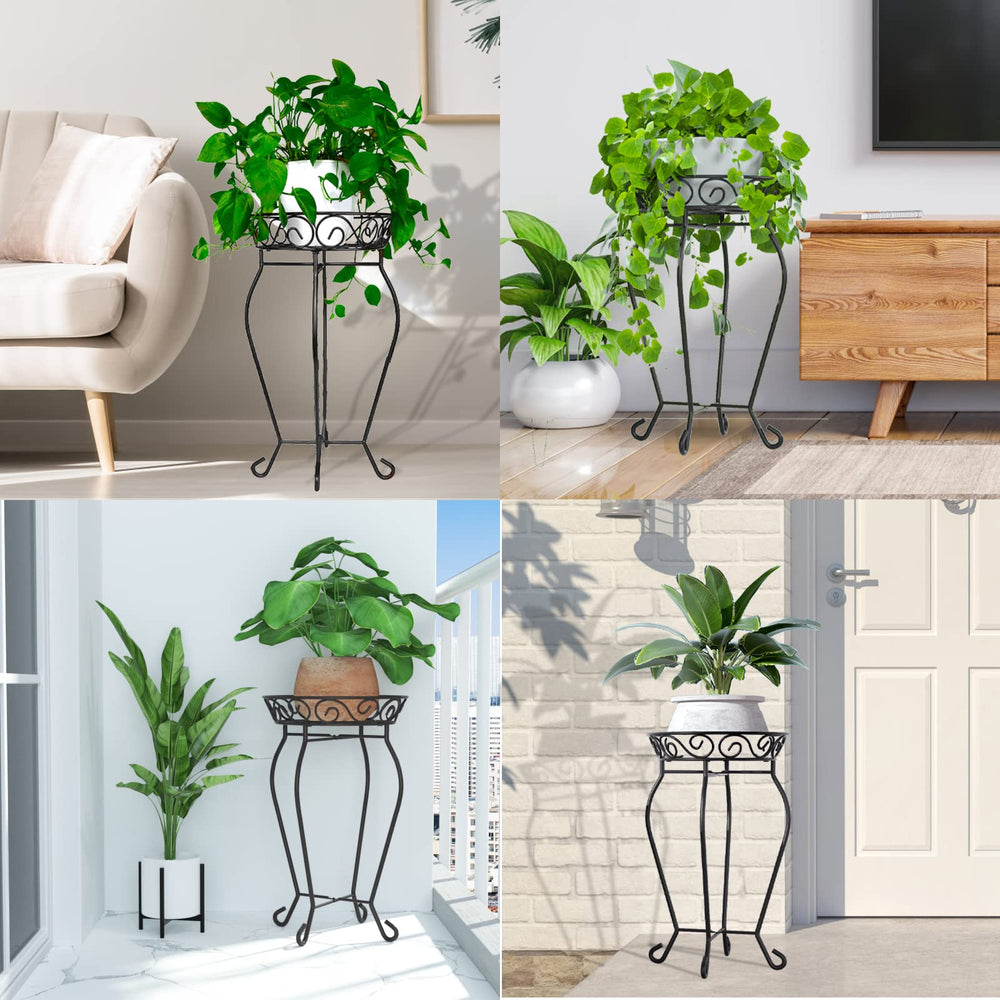 Yimobra plant stand next to ruler for scale showing compact footprint benefit
