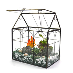 Yimorence front view terrarium showcasing house shape and decorative appeal