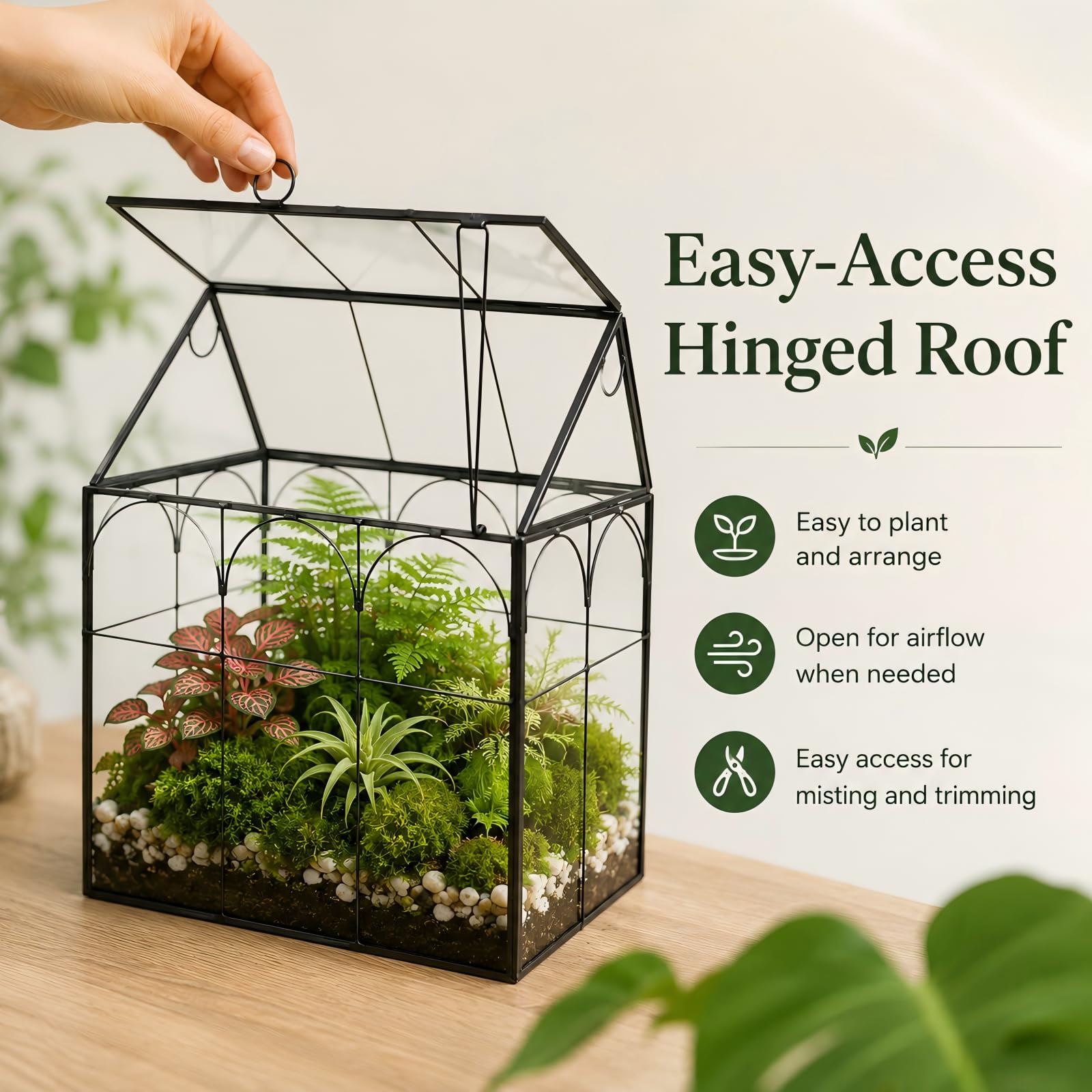 Yimorence on office desk offering stylish decor and compact greenery benefit
