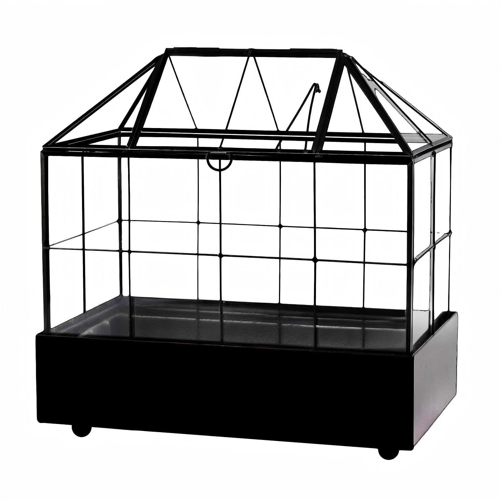 YIMORENCE V close-up of black brass frame and reinforced glass for sturdy display
