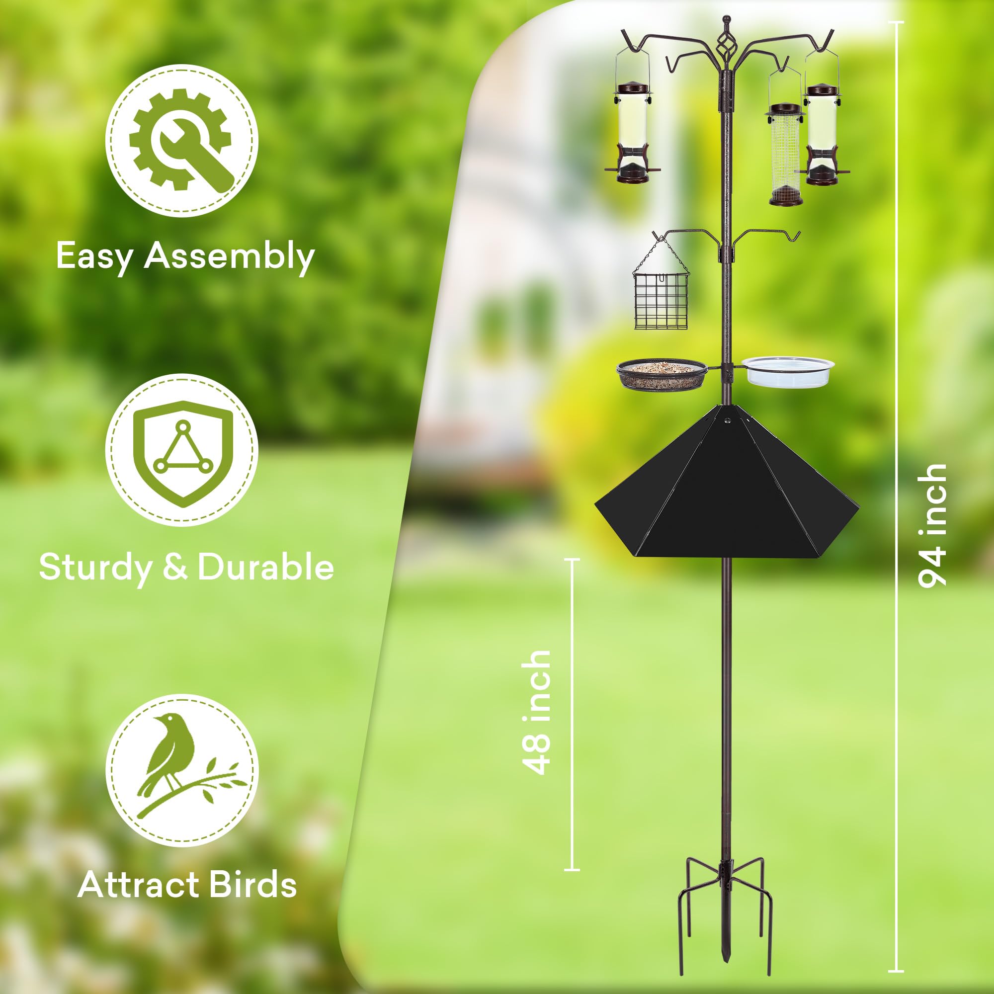 YINGYM 19-inch metal squirrel baffle close-up preventing squirrel access
