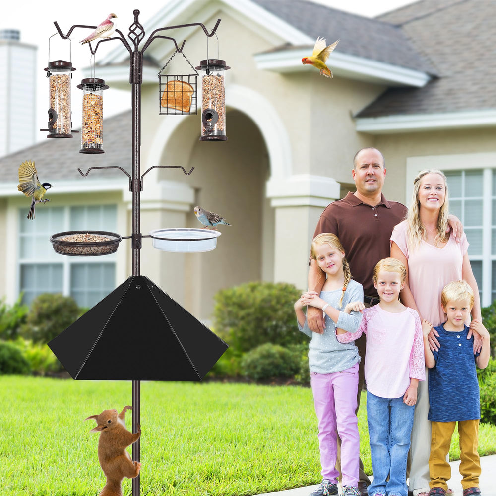 YINGYM feeding station placed in backyard inviting birds and birdwatching