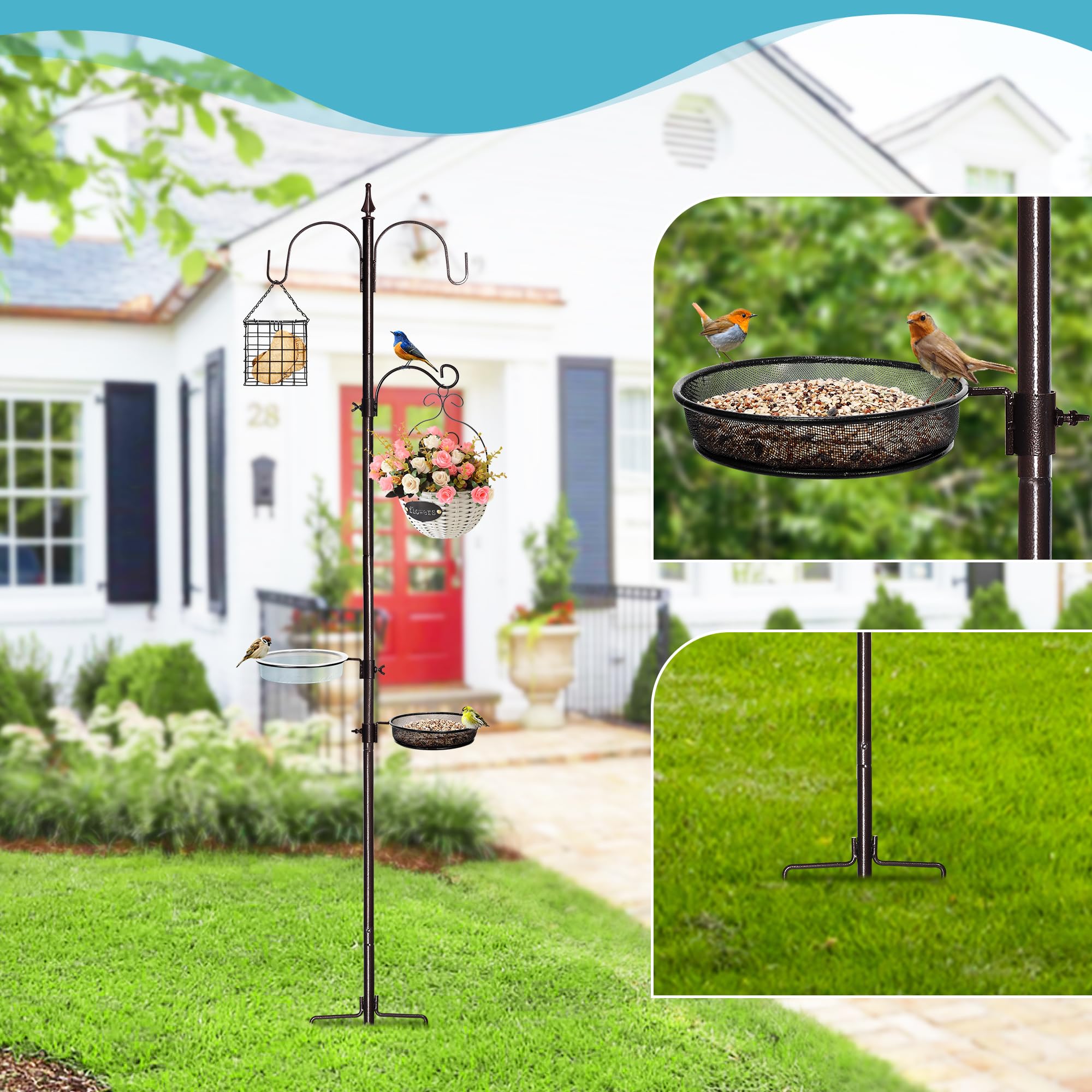 YINGYM shallow bird bath bowl detail providing water for birds and simple maintenance